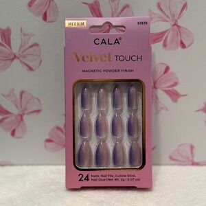 CALA Velvet Touch Press On Nails Magnetic Powder Finish Purple Ombre 24ct